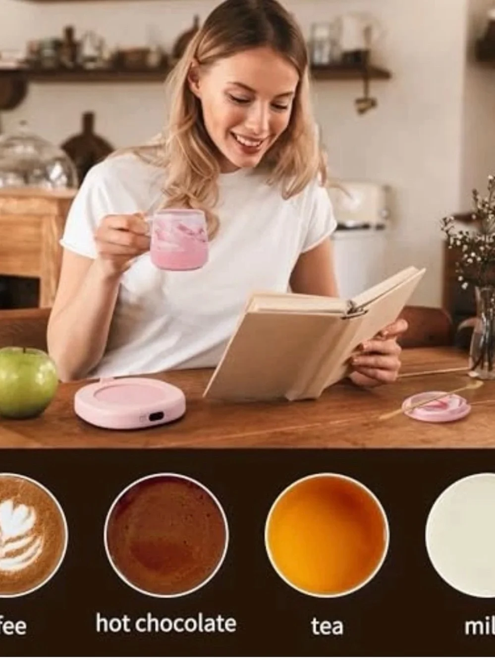 Coffee Mug Warmer & You are Awesome Set, AWESOME MUG with 4 Temp, Pink